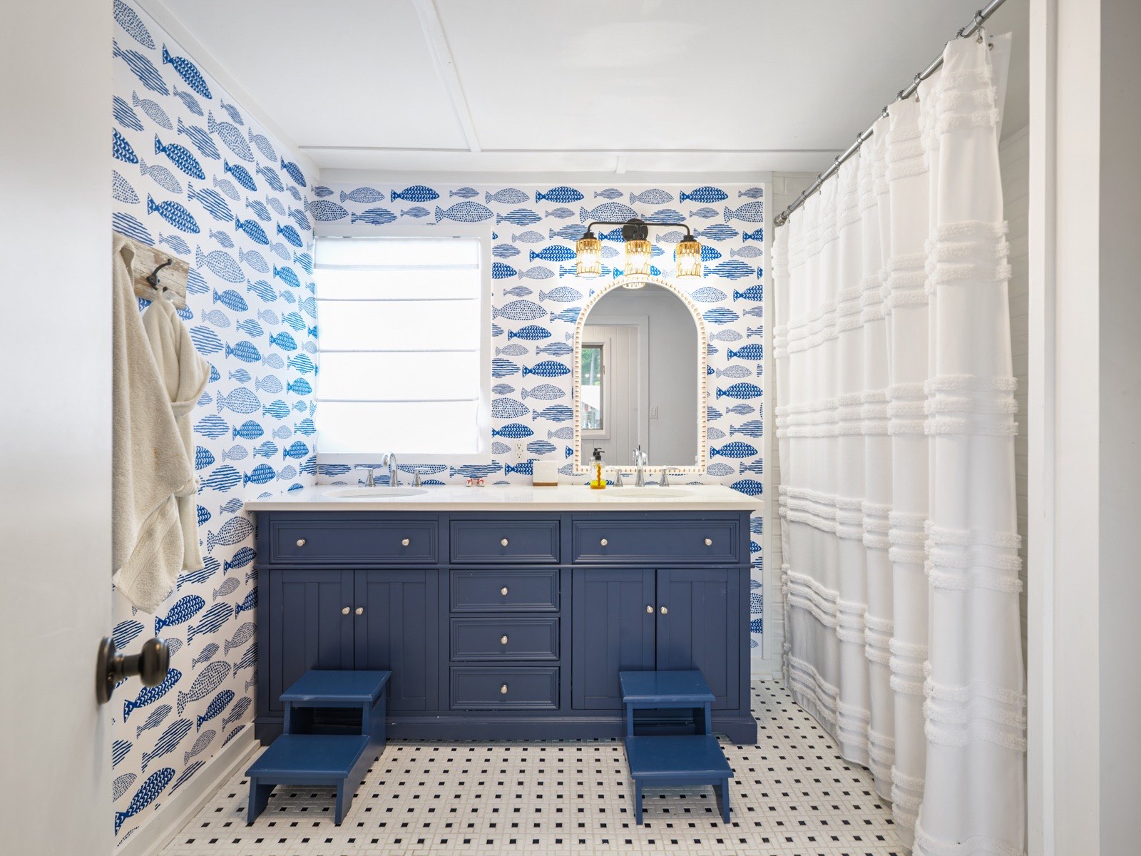 Coastal bathroom remodel by Q&A Construction in Meridian, MS