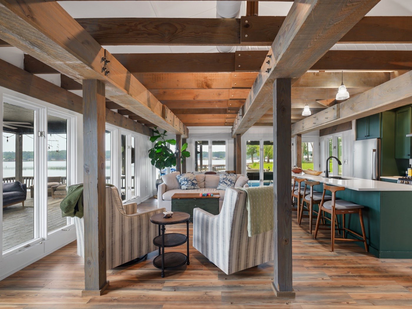 Open living space finish work by Q&A Construction
