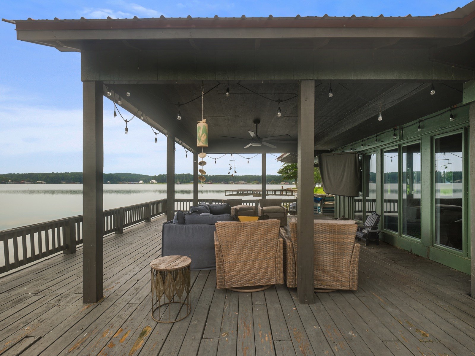 Deck and outdoor structure supported by solid construction